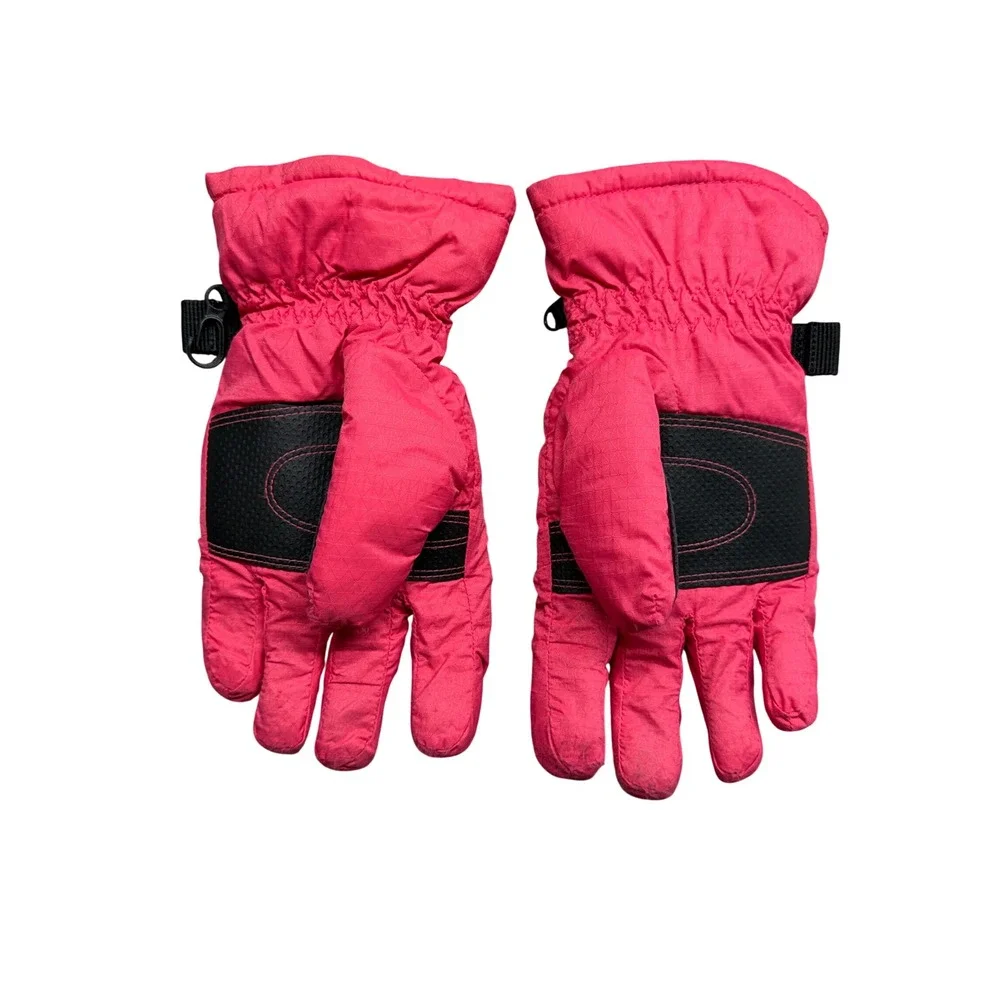 Columbia Youth Medium Waterproof Insulated Ski Snow Gloves Pink